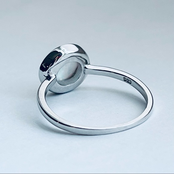 ⭐️TOP SELLER⭐️ Sterling Silver White Lab Opal Ring, Silver Rings, Stone Ring - Picture 10 of 14